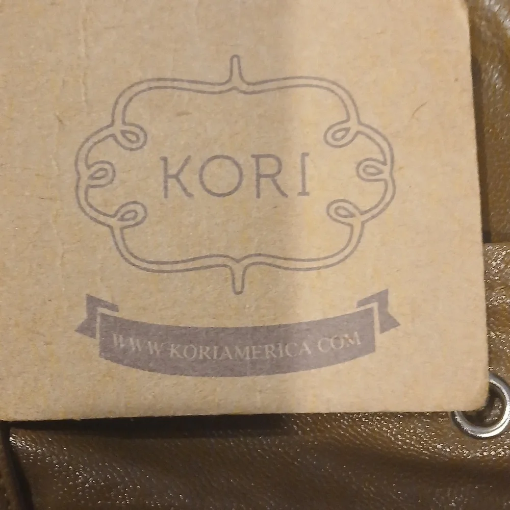 Kori America High Waist Brown Faux Leather Shorts Sz L